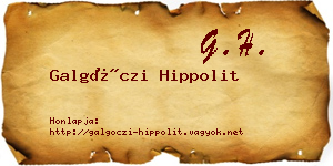 Galgóczi Hippolit névjegykártya